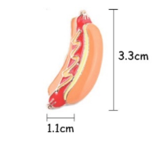 NEW Burger Hot Dog Pizza Set of 3 Enamel Pins - Picture 4 of 4